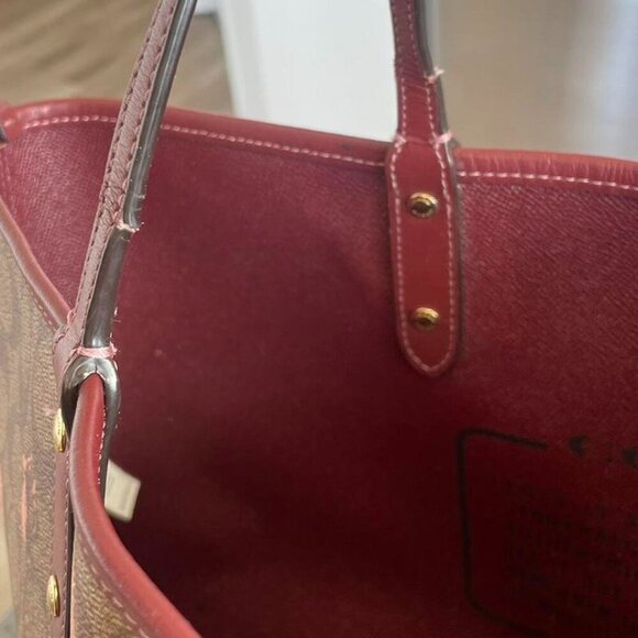 Coach Reversible City Tote In Signature Canvas with Party Animal Print #F80246 - Picture 7 of 8